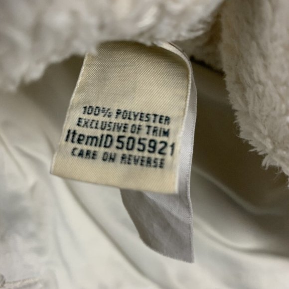 LL Bean Women’s Deep Pile Fleece Pullover Sweatshirt Jacket 1/4 T Snap Cream PS - Picture 11 of 12